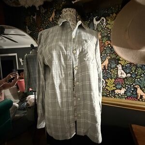 Grey boyfriend fit flannel